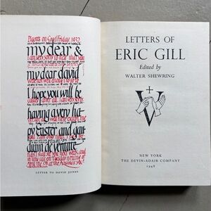 1948 The Letters of Eric Gill Woodcuts Typography Calligraphy Art Correspondence